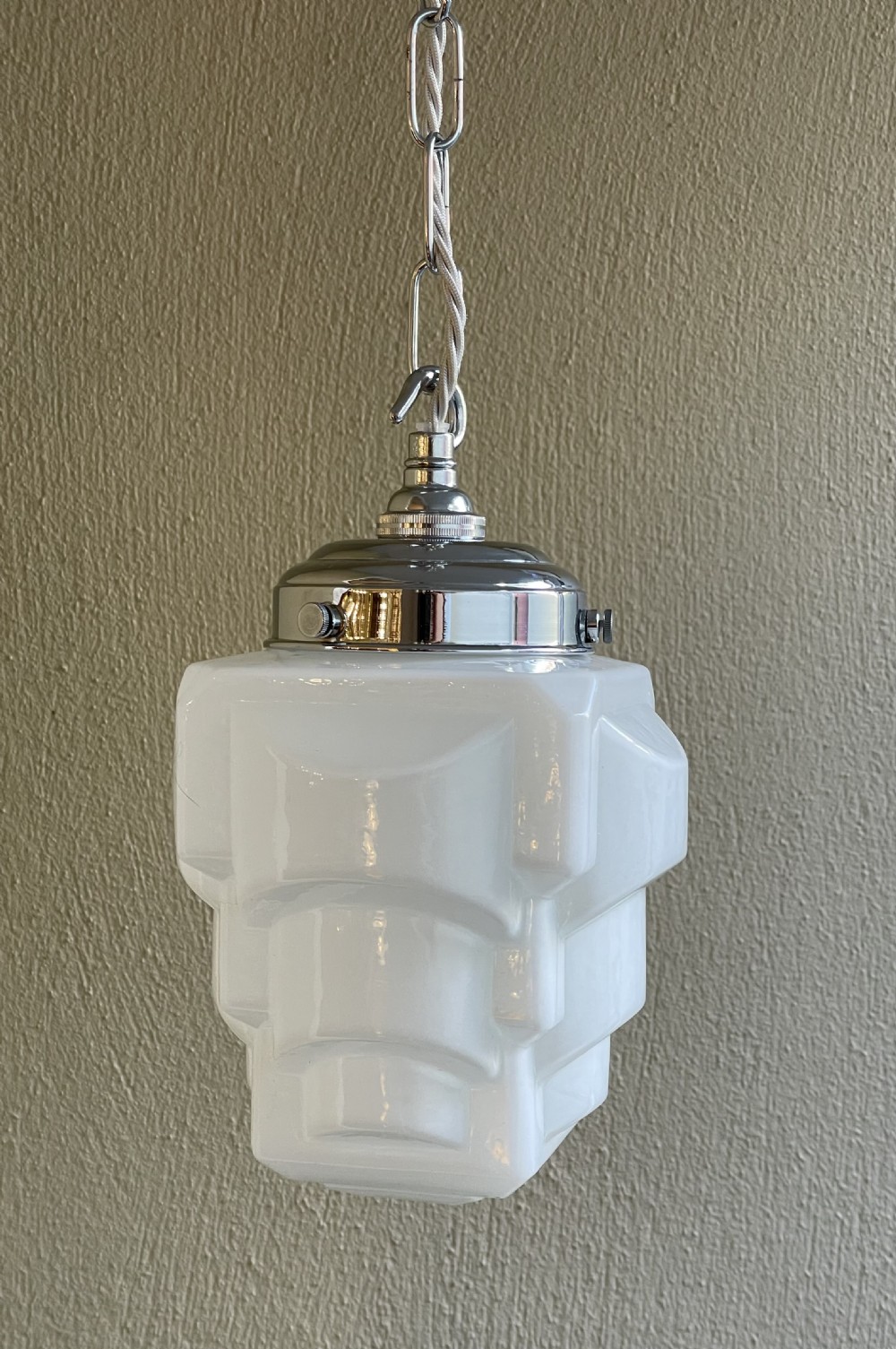 1930s Skyscraper Opaline Pendant View II