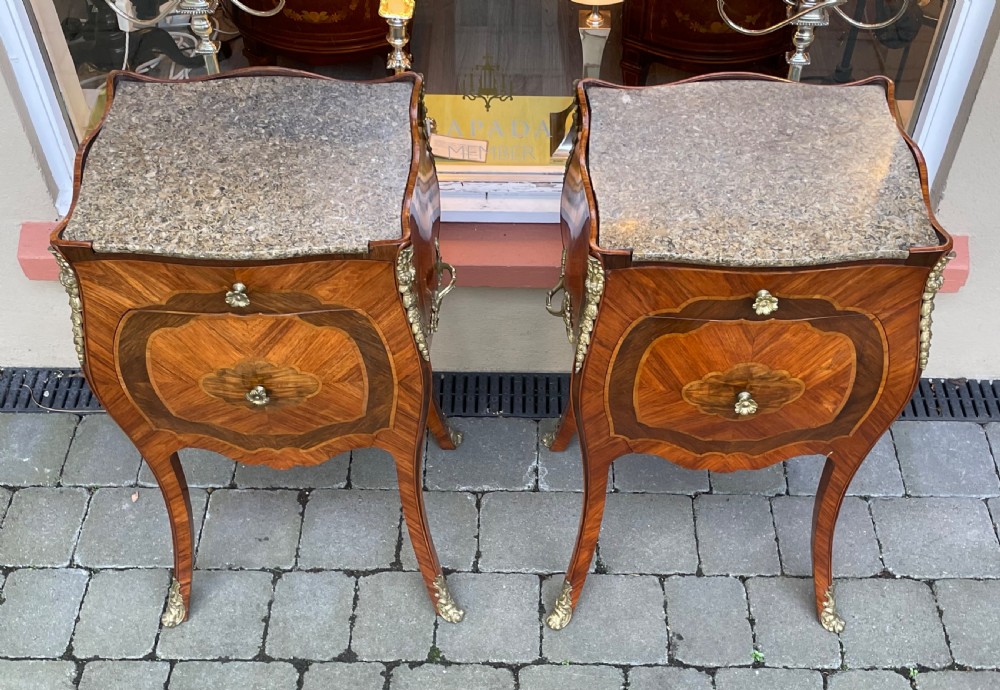 Quality Pair of Rosewood Bombe Commode Bedside Cabinets View II