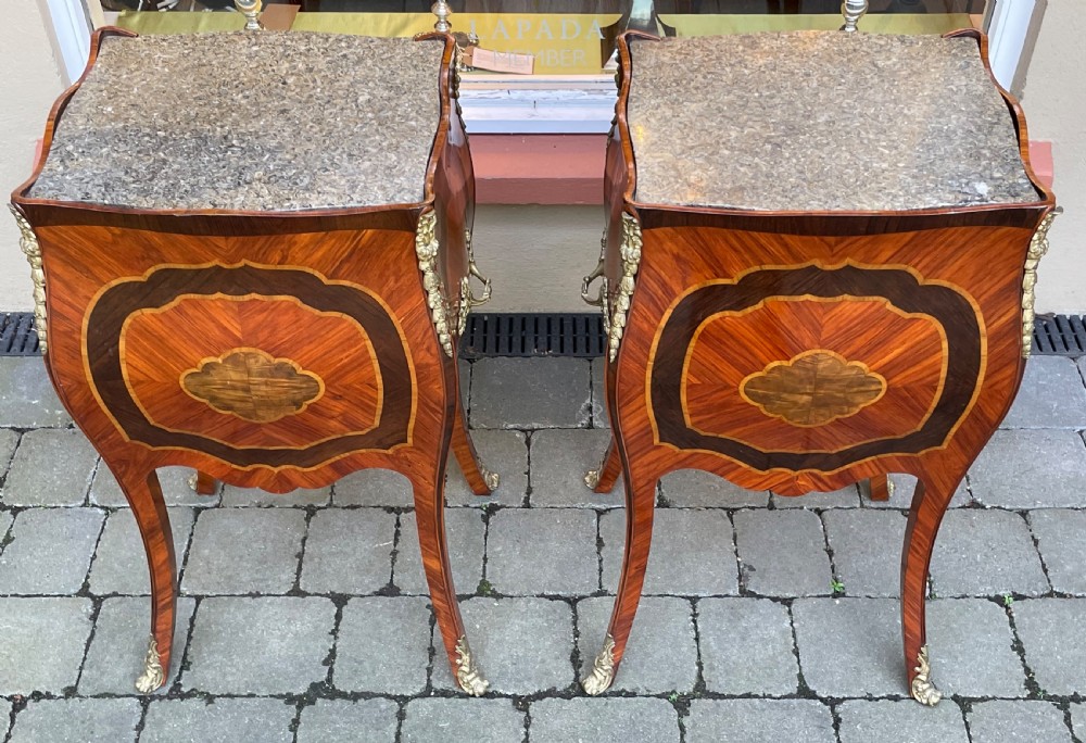 Quality Pair of Rosewood Bombe Commode Bedside Cabinets View XIII