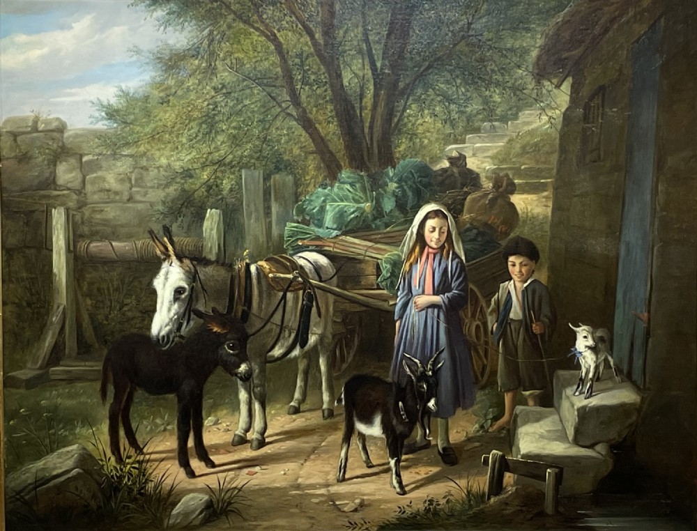 Large Landscape Oil Painting by Charles Hunt  Jnr (1829 - 1900) View III
