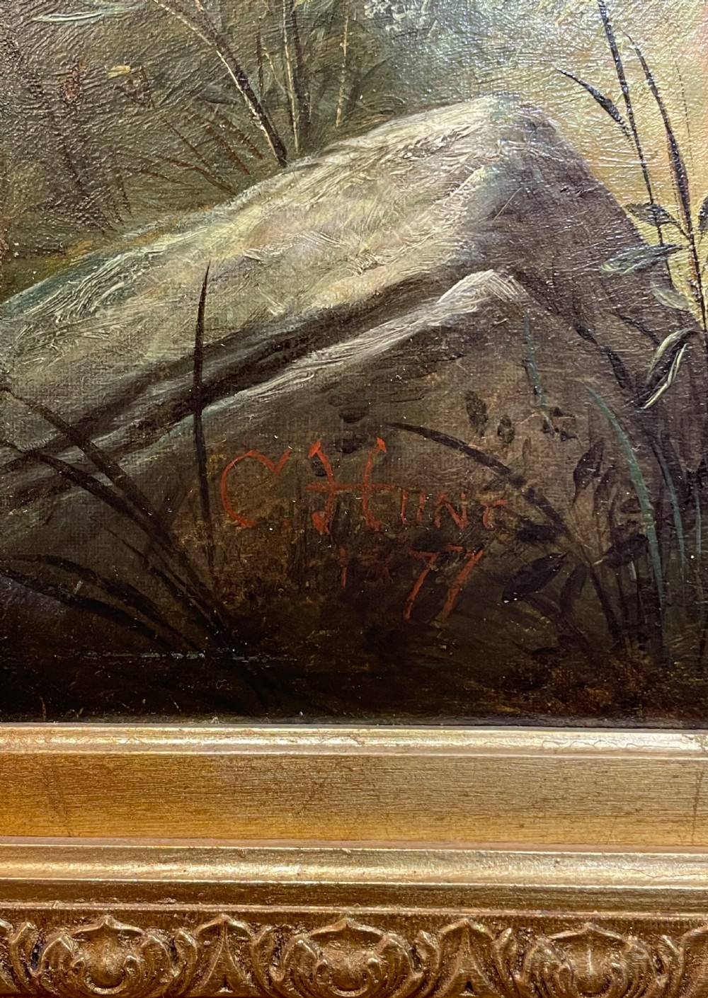 Large Landscape Oil Painting by Charles Hunt  Jnr (1829 - 1900) View IV