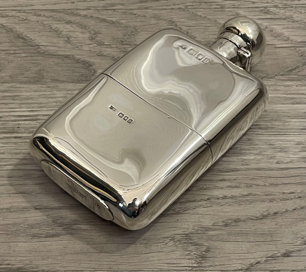 George V Solid Silver Hip Flask By Mappin & Webb
