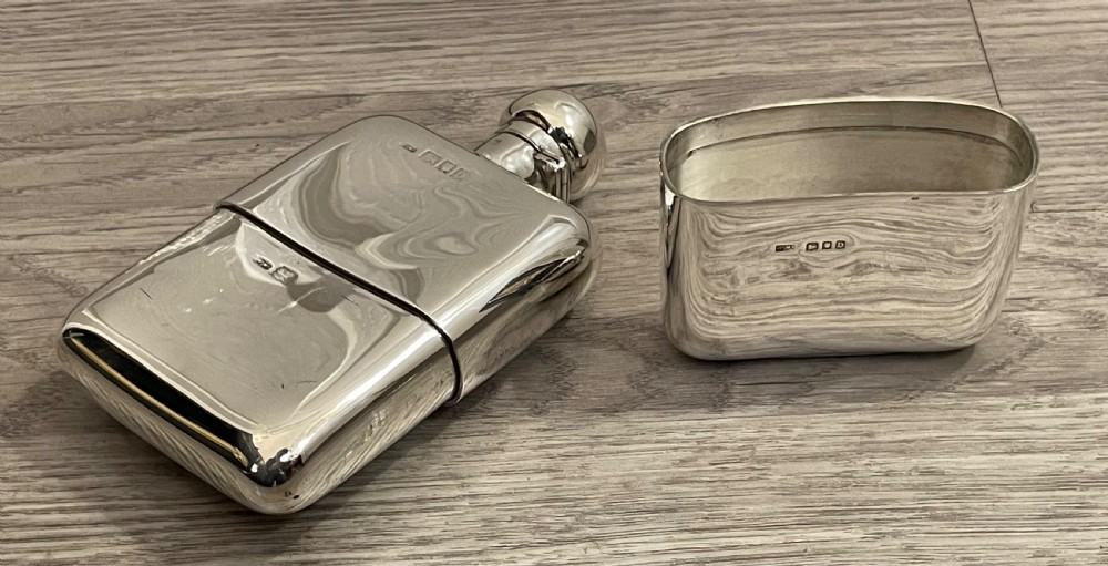 George V Solid Silver Hip Flask By Mappin & Webb View IV
