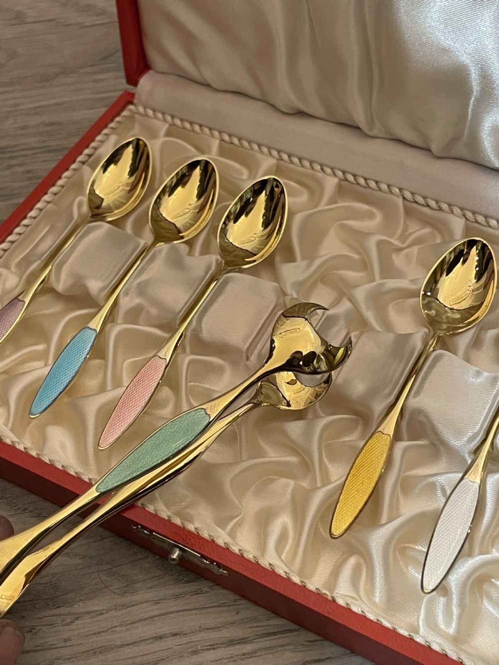 Fine Collection of Danish Silver Gilt & Enamel Spoon Sets View IV