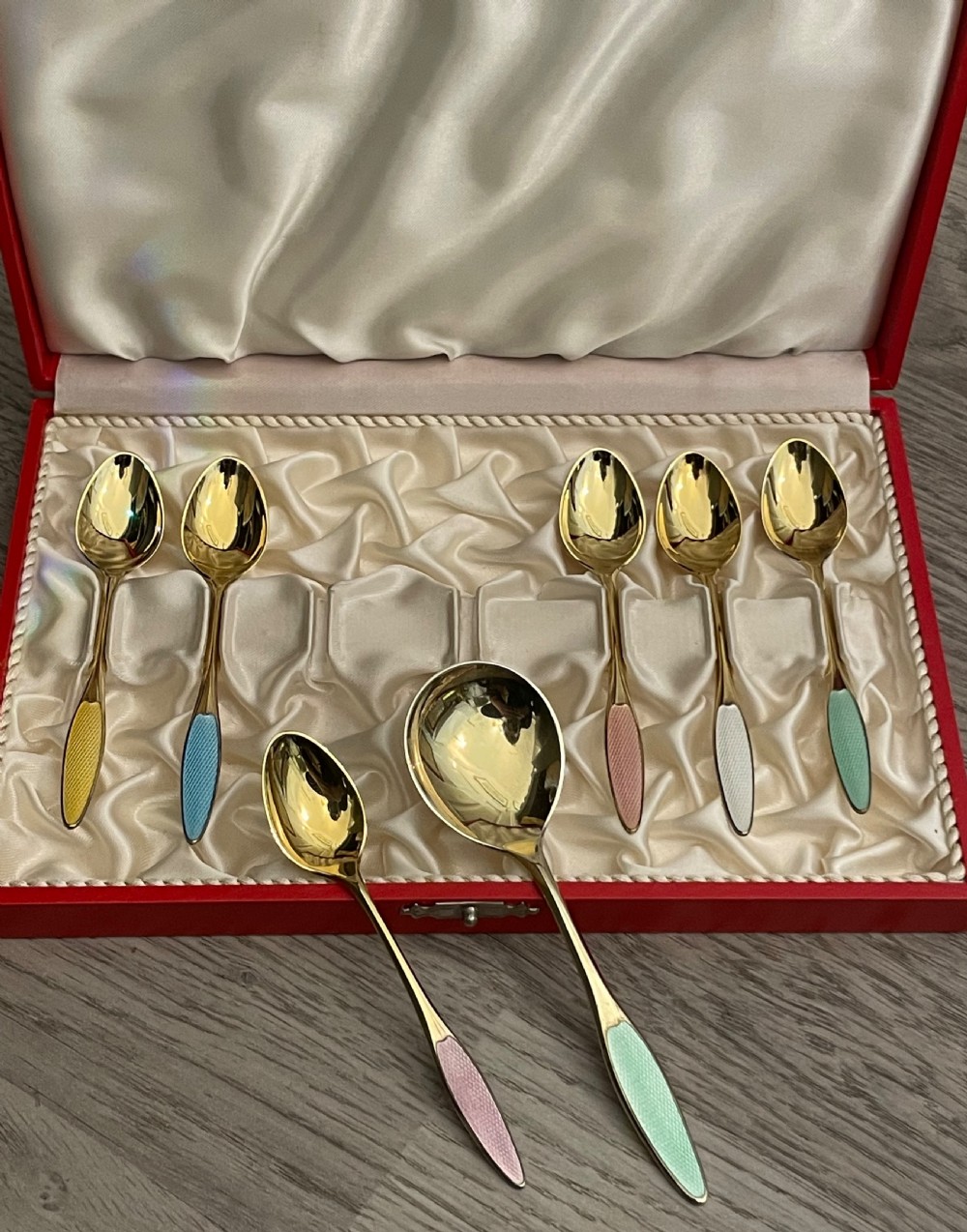 Fine Collection of Danish Silver Gilt & Enamel Spoon Sets View VIII