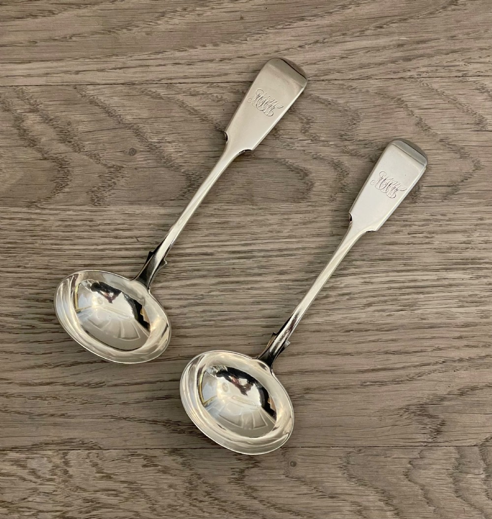 Pair Victorian Silver Sauce Ladles