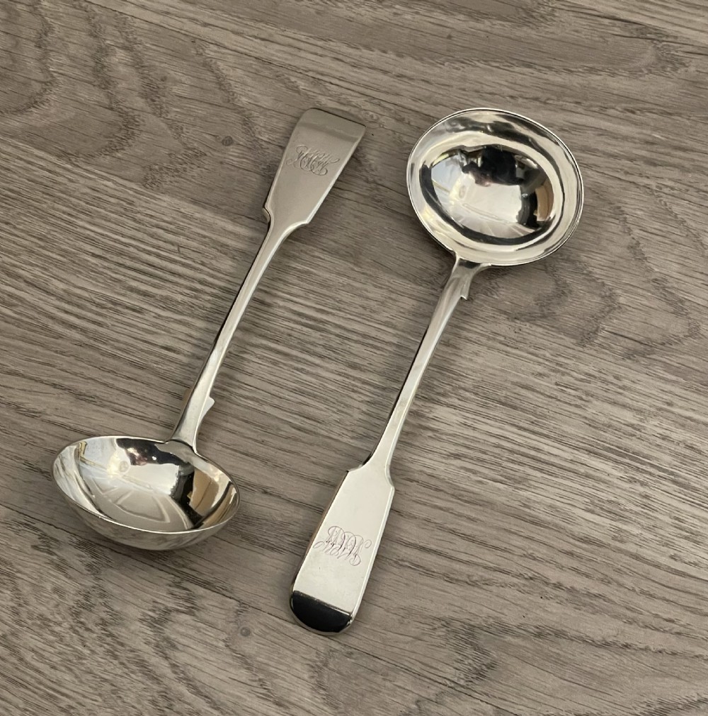 Pair Victorian Silver Sauce Ladles View II