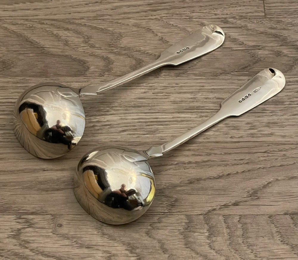 Pair Victorian Silver Sauce Ladles View III