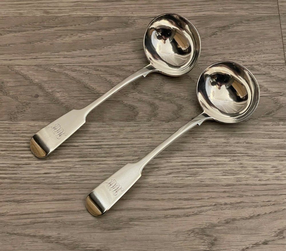 Pair Victorian Silver Sauce Ladles View IV