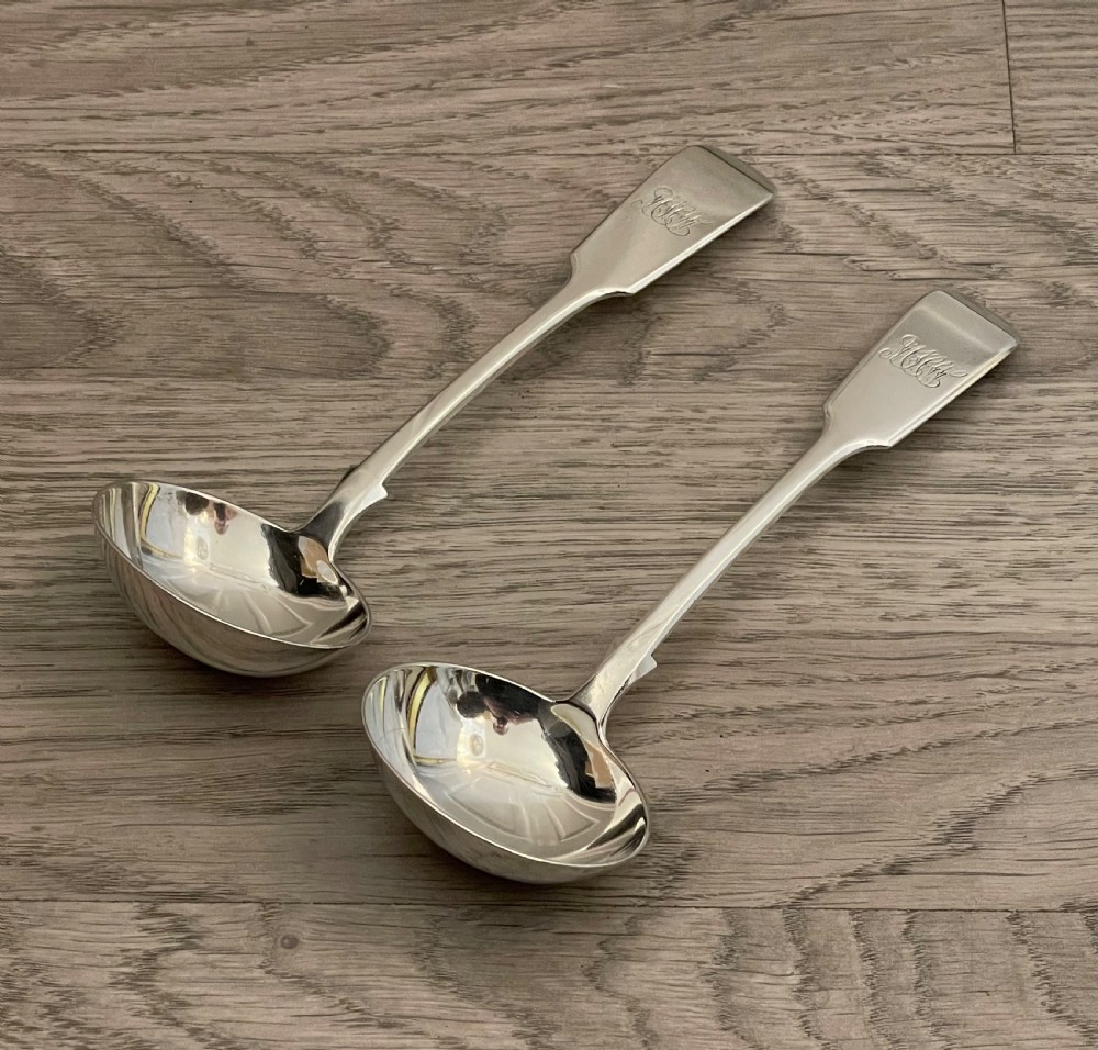 Pair Victorian Silver Sauce Ladles View VI