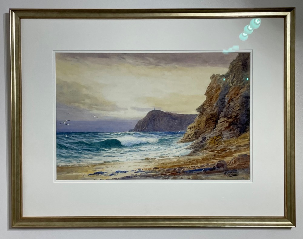 Watercolour, Bradda Head, Isle of Man by Edward Christian Quayle