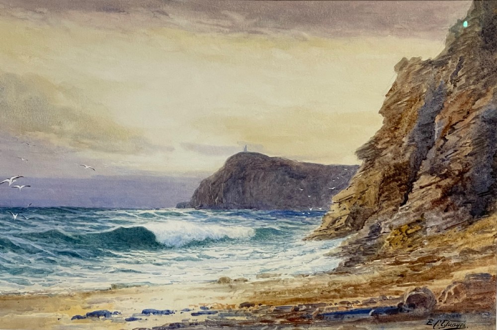 Watercolour, Bradda Head, Isle of Man by Edward Christian Quayle View III