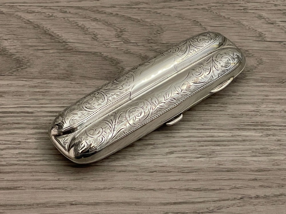 Edwardian Solid Silver Cigar Case, 1905