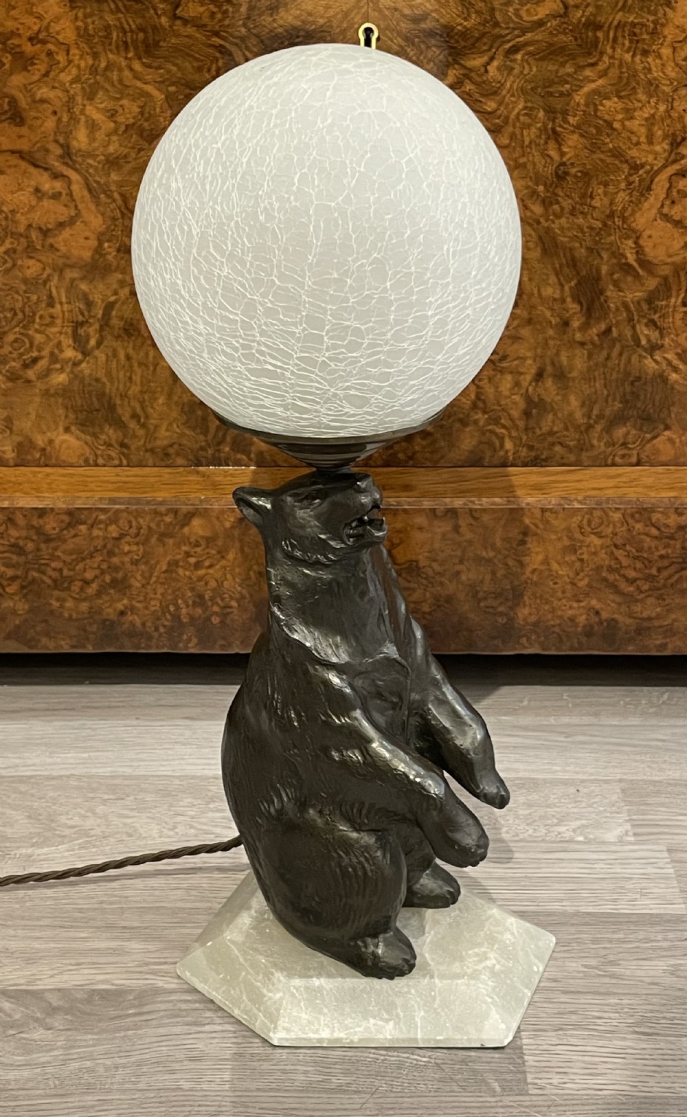 Large Art Deco Polar Bear Table Lamp