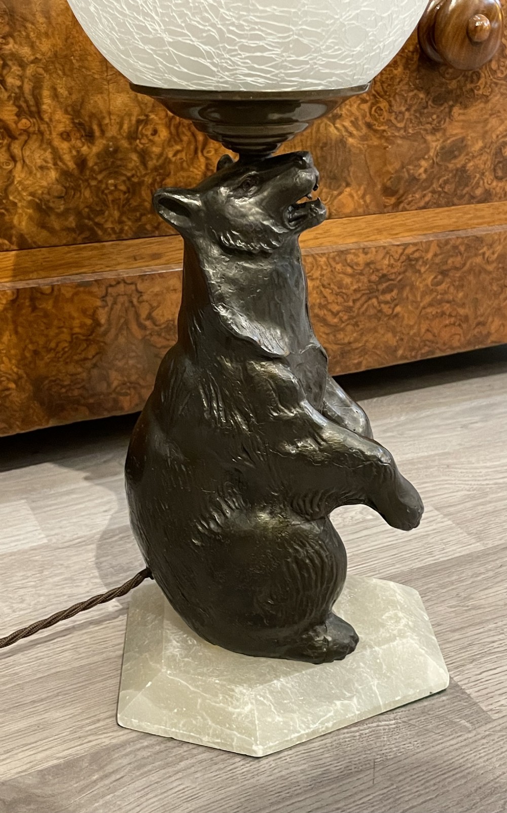Large Art Deco Polar Bear Table Lamp View II