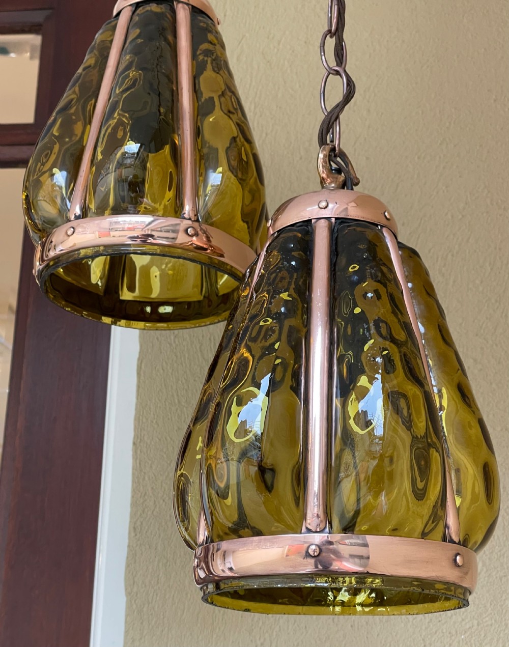 Pair of Arts & Crafts Copper Lanterns View III