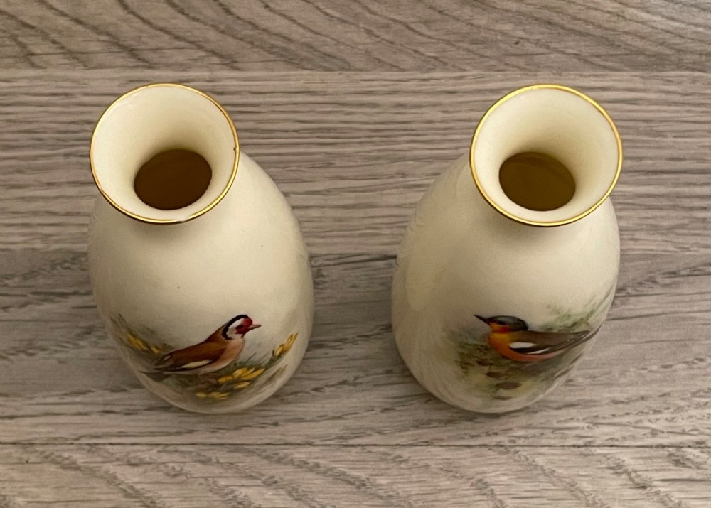Pair of Royal Worcester Hand Painted Vases by Powell View II