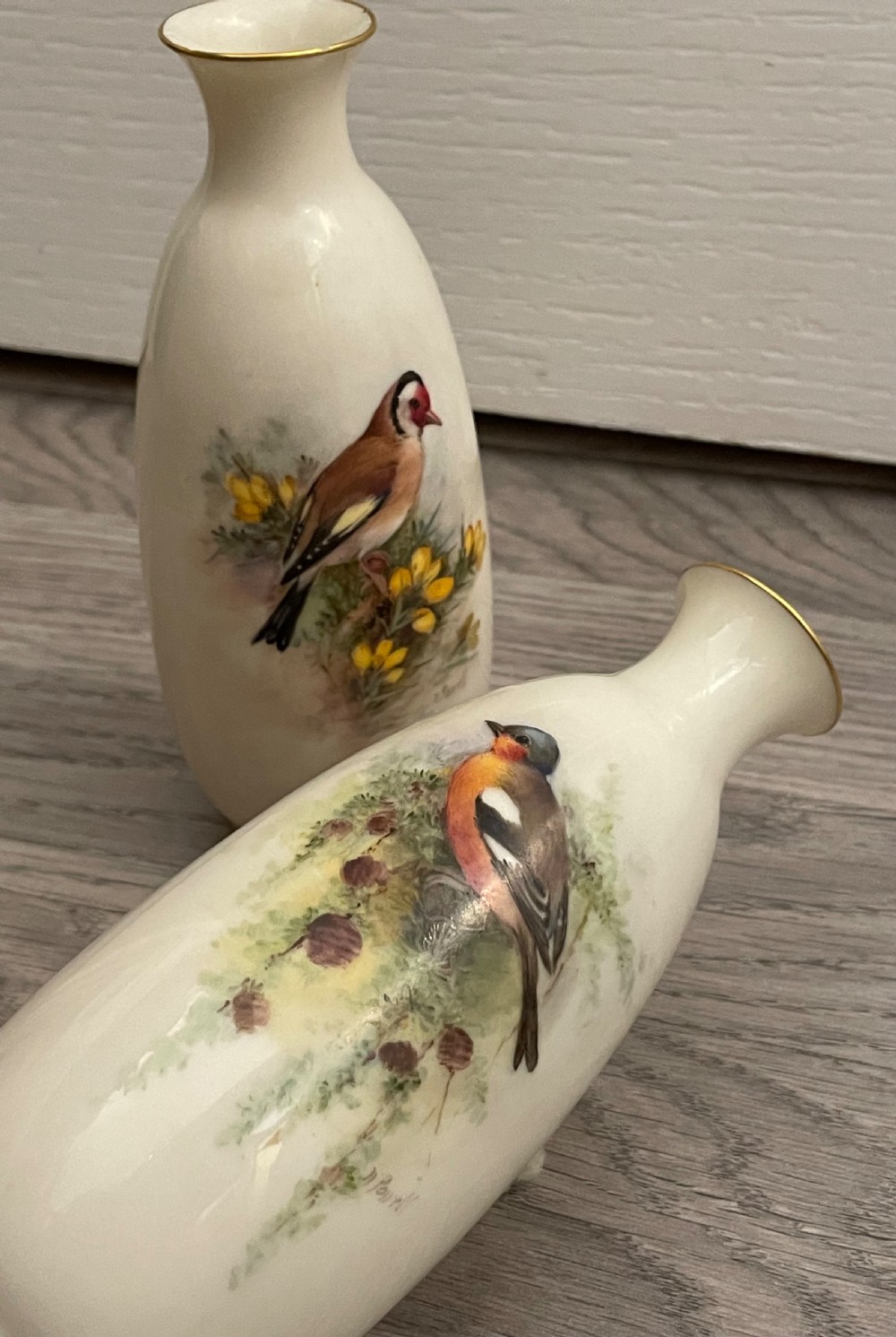 Pair of Royal Worcester Hand Painted Vases by Powell View IV