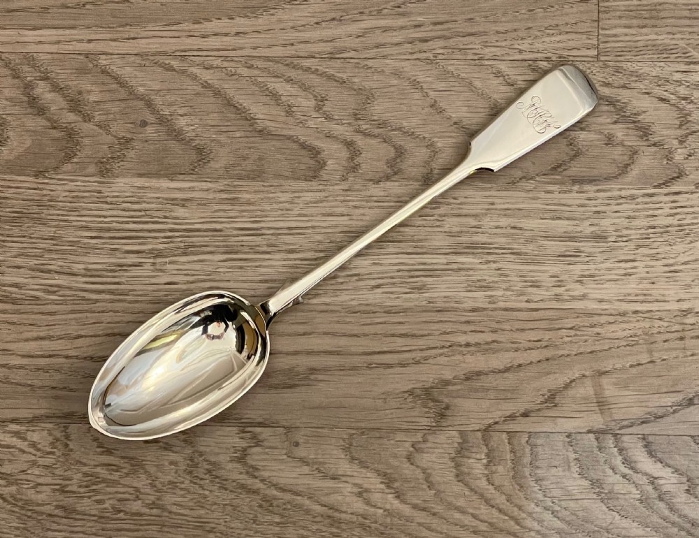 Large Victorian Solid Silver Basting Spoon, 1887 View III