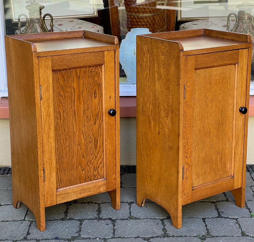 Pair of Art Deco Oak Bedside Cabinets View II