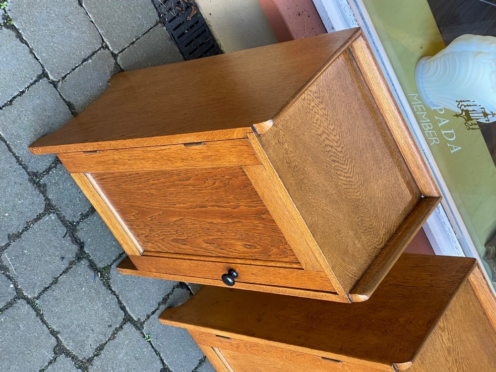 Pair of Art Deco Oak Bedside Cabinets View IV