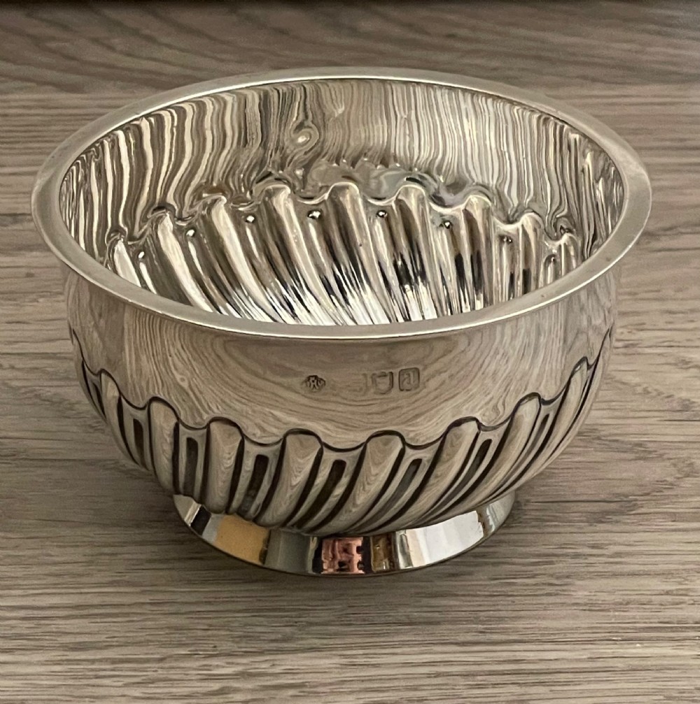 Late Victorian Solid Silver Sugar Bowl, 1896