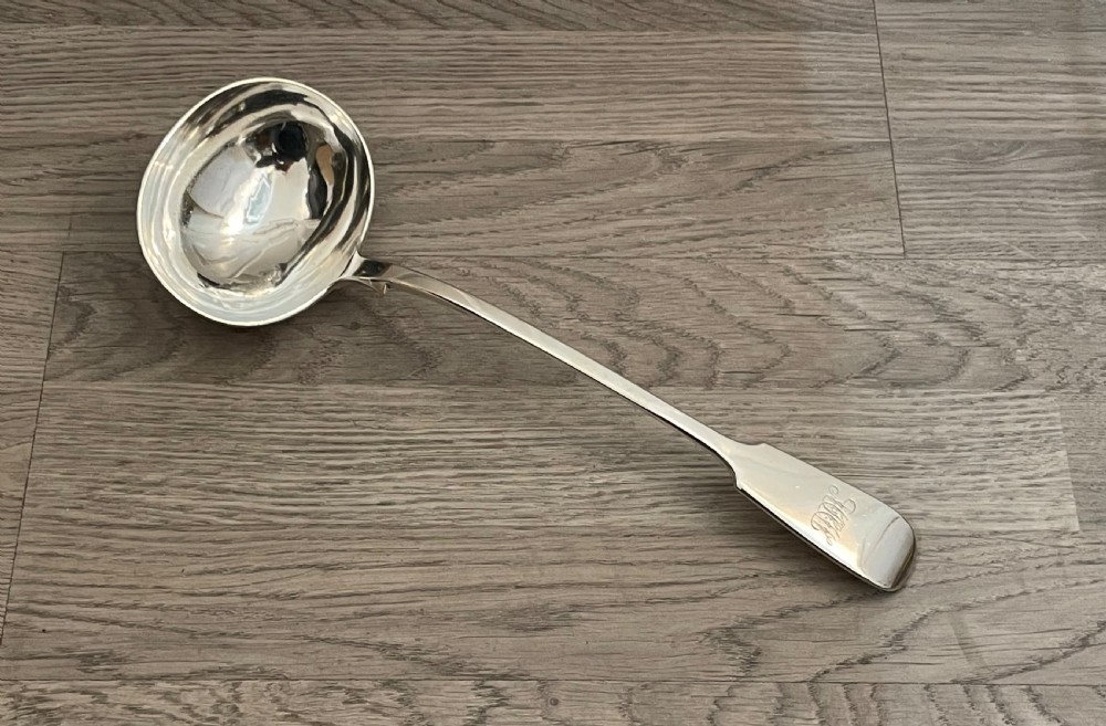 Large Victorian Solid Silver Ladle, 1885