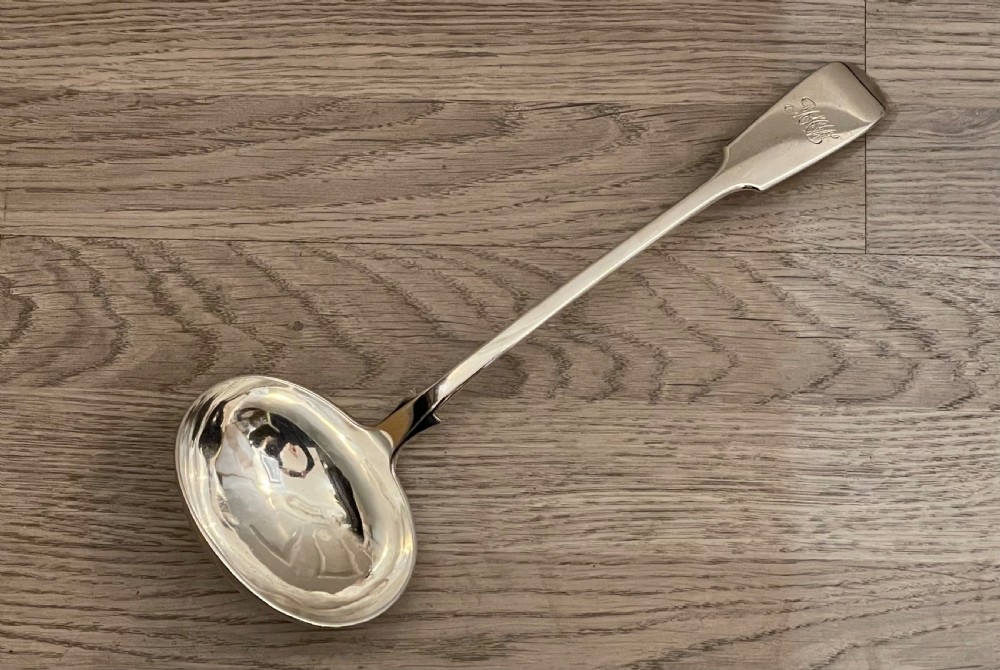 Large Victorian Solid Silver Ladle, 1885 View IV