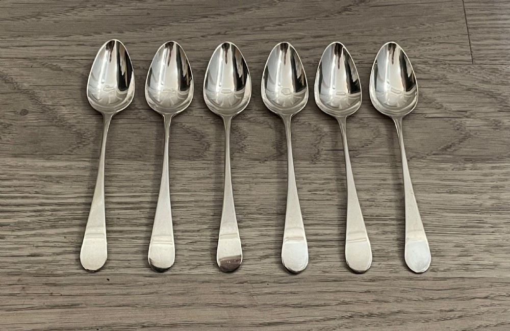 Set of Six Silver Teaspoons by Bateman, 1793
