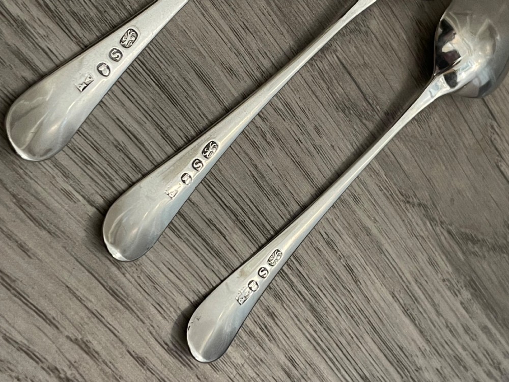 Set of Six Silver Teaspoons by Bateman, 1793 View V