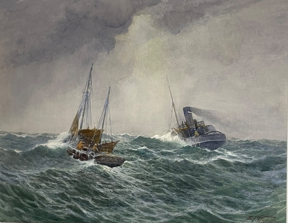 Isle of Man Marine Watercolour by Edward Christian Quayle (1872-1946) View II