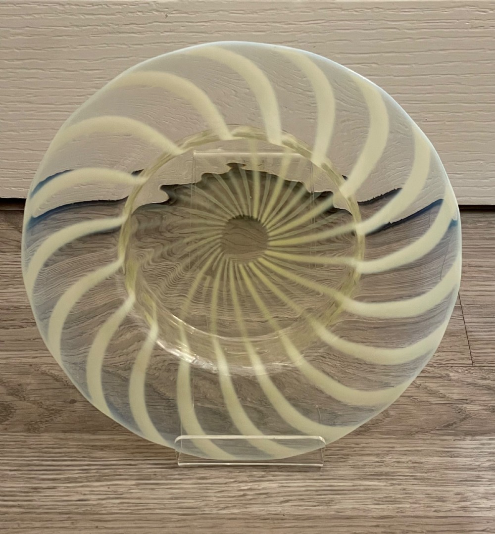Arts & Crafts Vaseline Glass Bowl