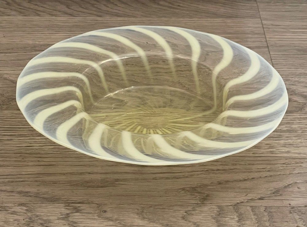 Arts & Crafts Vaseline Glass Bowl View V