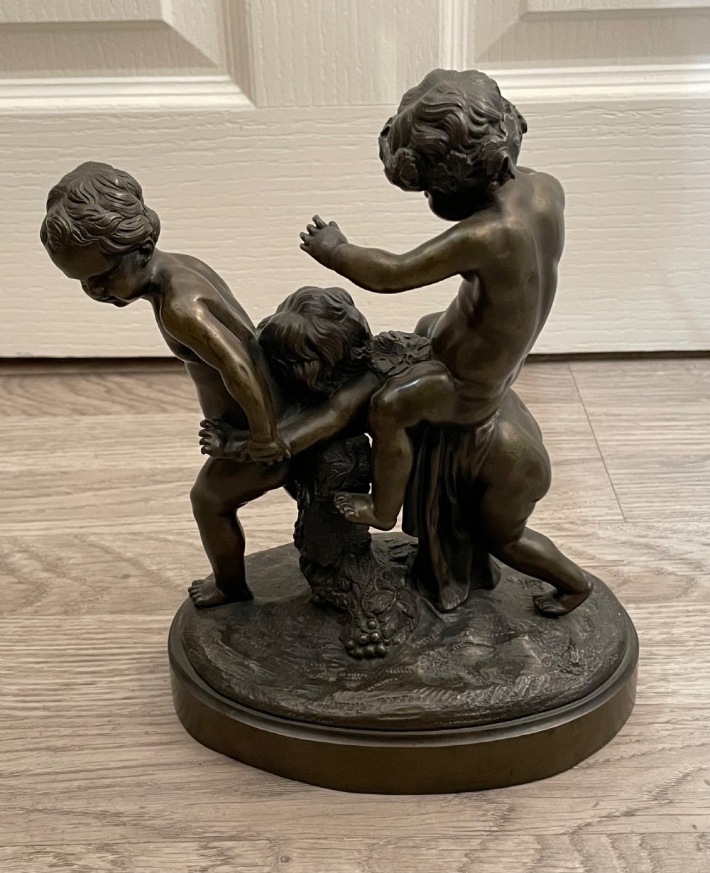 Bronze Figural Group Of Putti, After Claude Michel Clodion (french, 1738-1814 View IV
