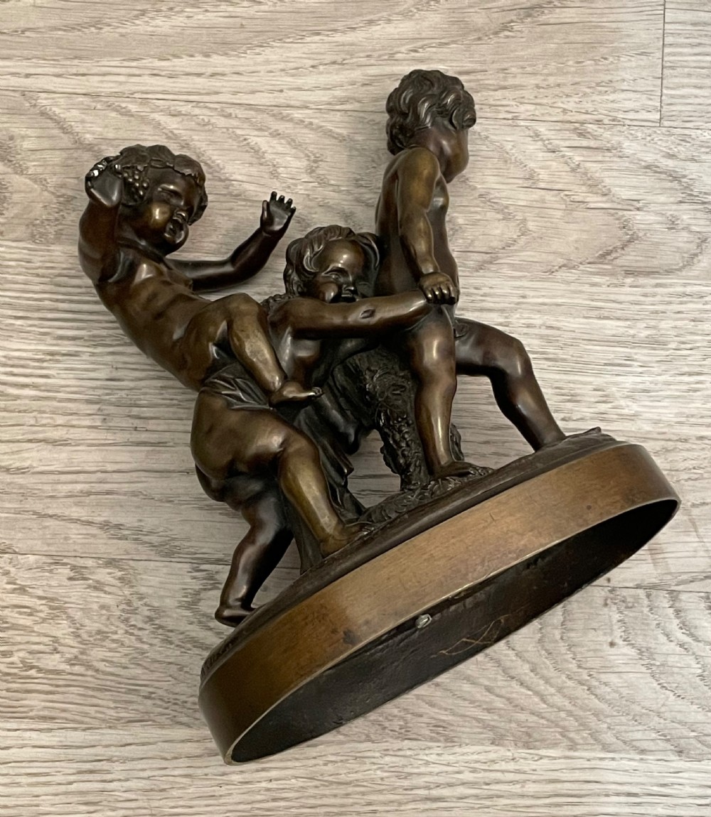 Bronze Figural Group Of Putti, After Claude Michel Clodion (french, 1738-1814 View VI