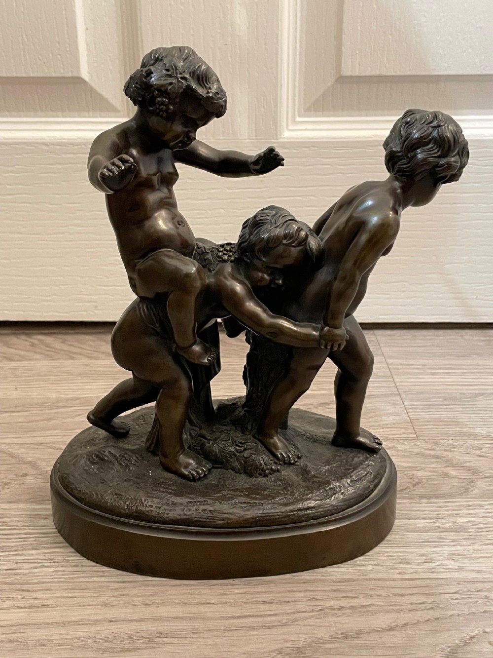 Bronze Figural Group Of Putti, After Claude Michel Clodion (french, 1738-1814