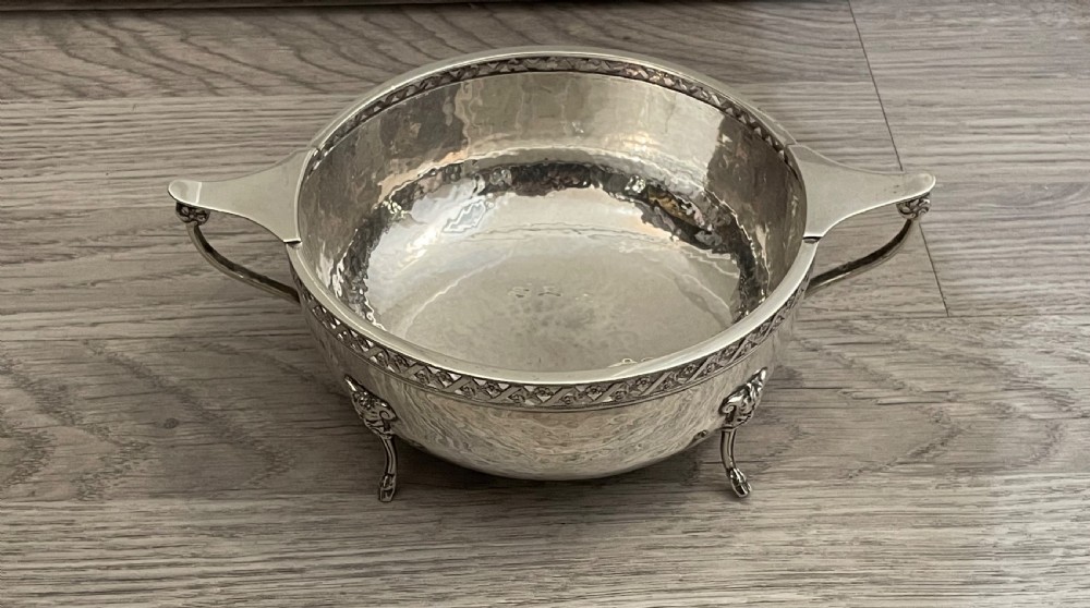 Arts & Crafts Silver Bowl by A E JONES View II