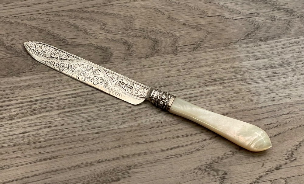 Victorian Solid Silver Cake Knife