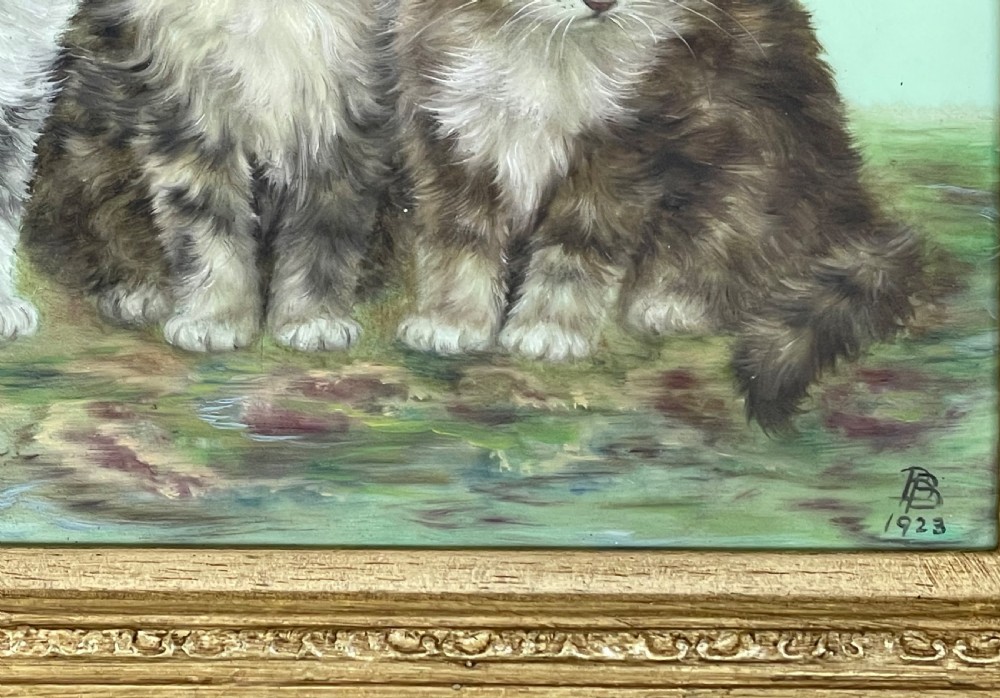 Oil Painting of Kittens by Bessie Bamber 1923 View III