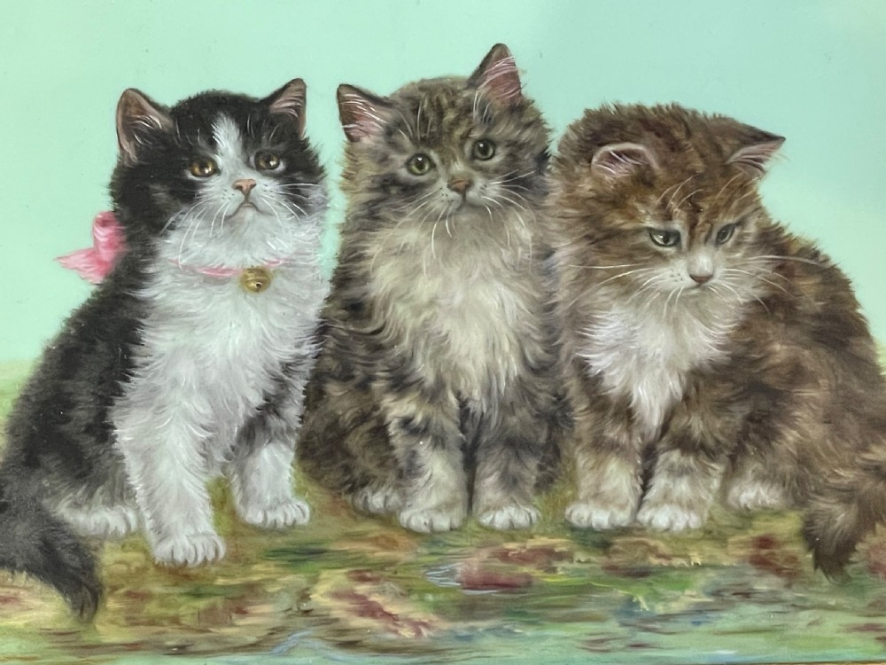 Oil Painting of Kittens by Bessie Bamber 1923 View V