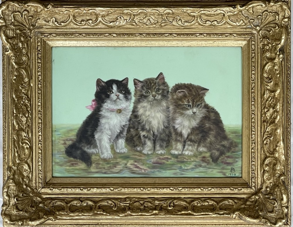 Oil Painting of Kittens by Bessie Bamber 1923