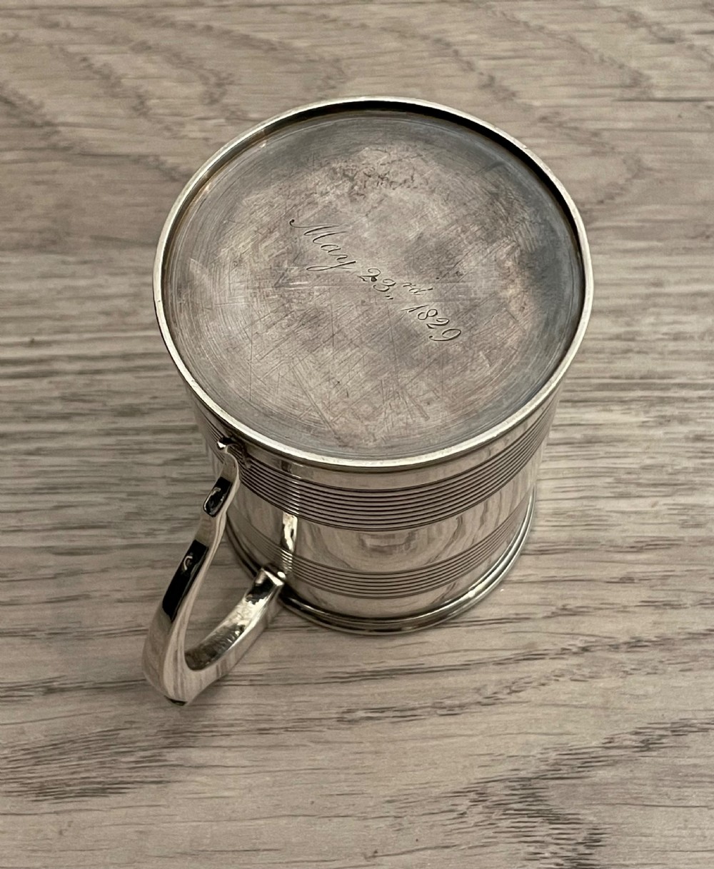 George IV Solid Silver Christening Tankard Mug View VII