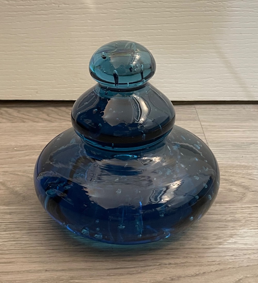 Rare Victorian Blue Glass Dump Paperweight