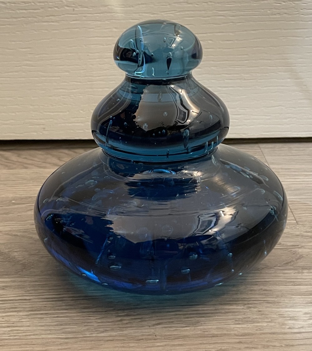 Rare Victorian Blue Glass Dump Paperweight View III