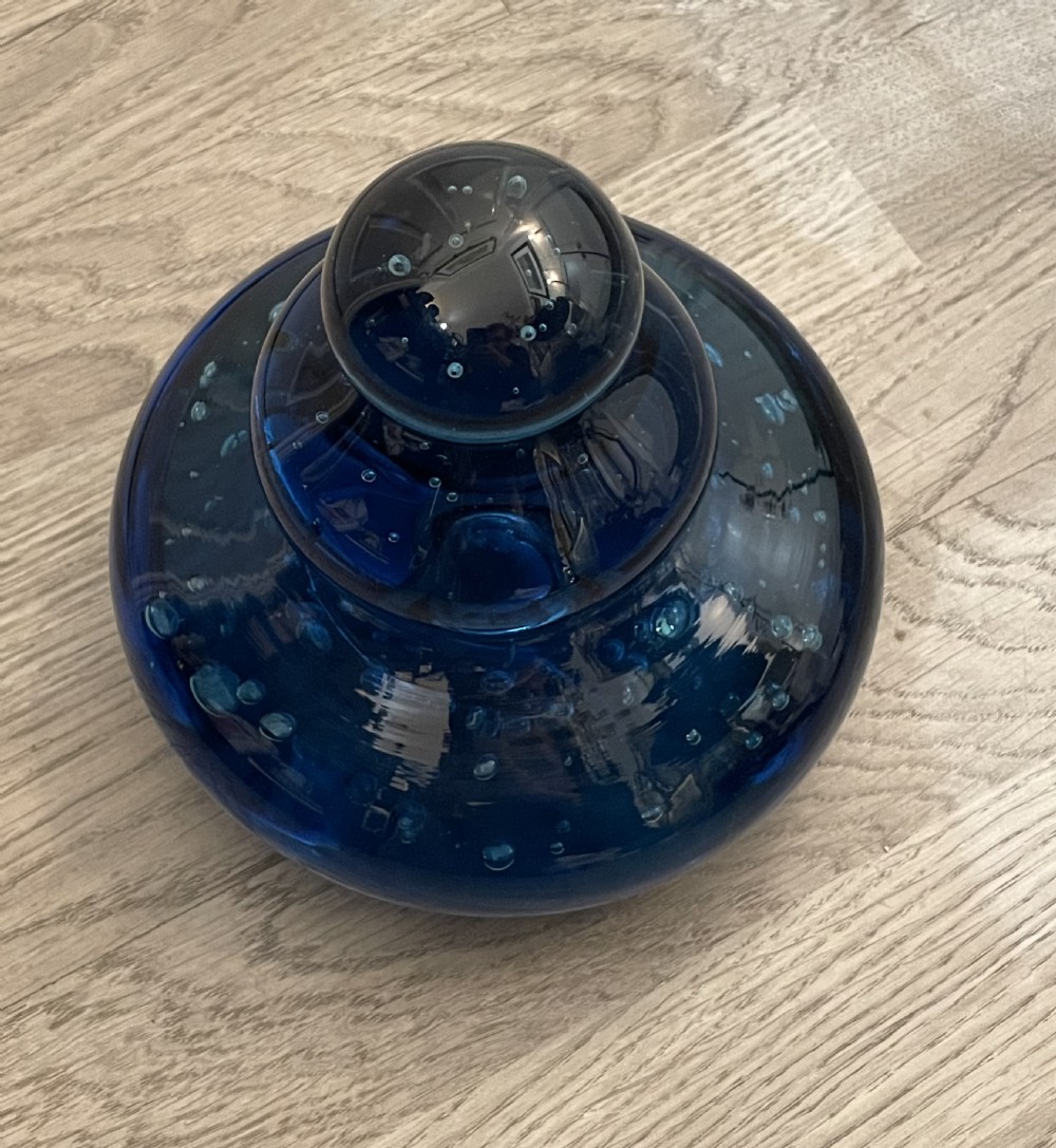 Rare Victorian Blue Glass Dump Paperweight View IV