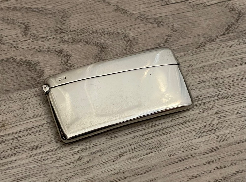 Edwardian Solid Silver Curved Card Case, Chester