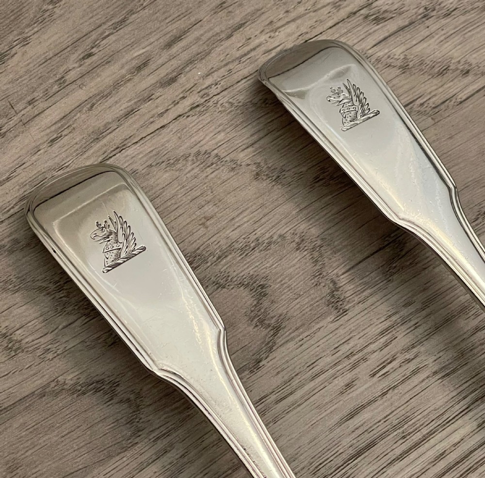 Good Pair of George III Silver Basting Spoons View IV