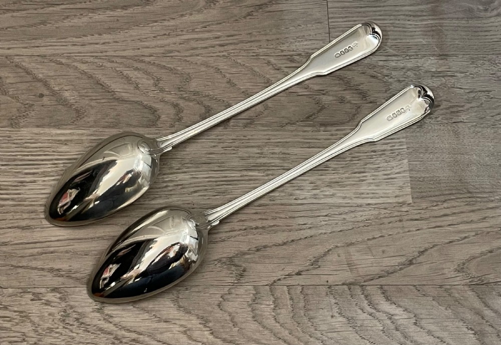 Good Pair of George III Silver Basting Spoons View V