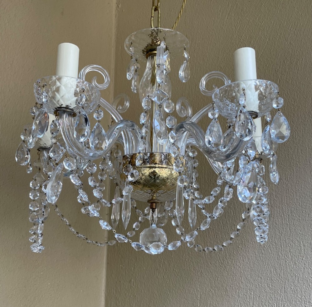 Pretty Five Light Crystal Chandelier View II