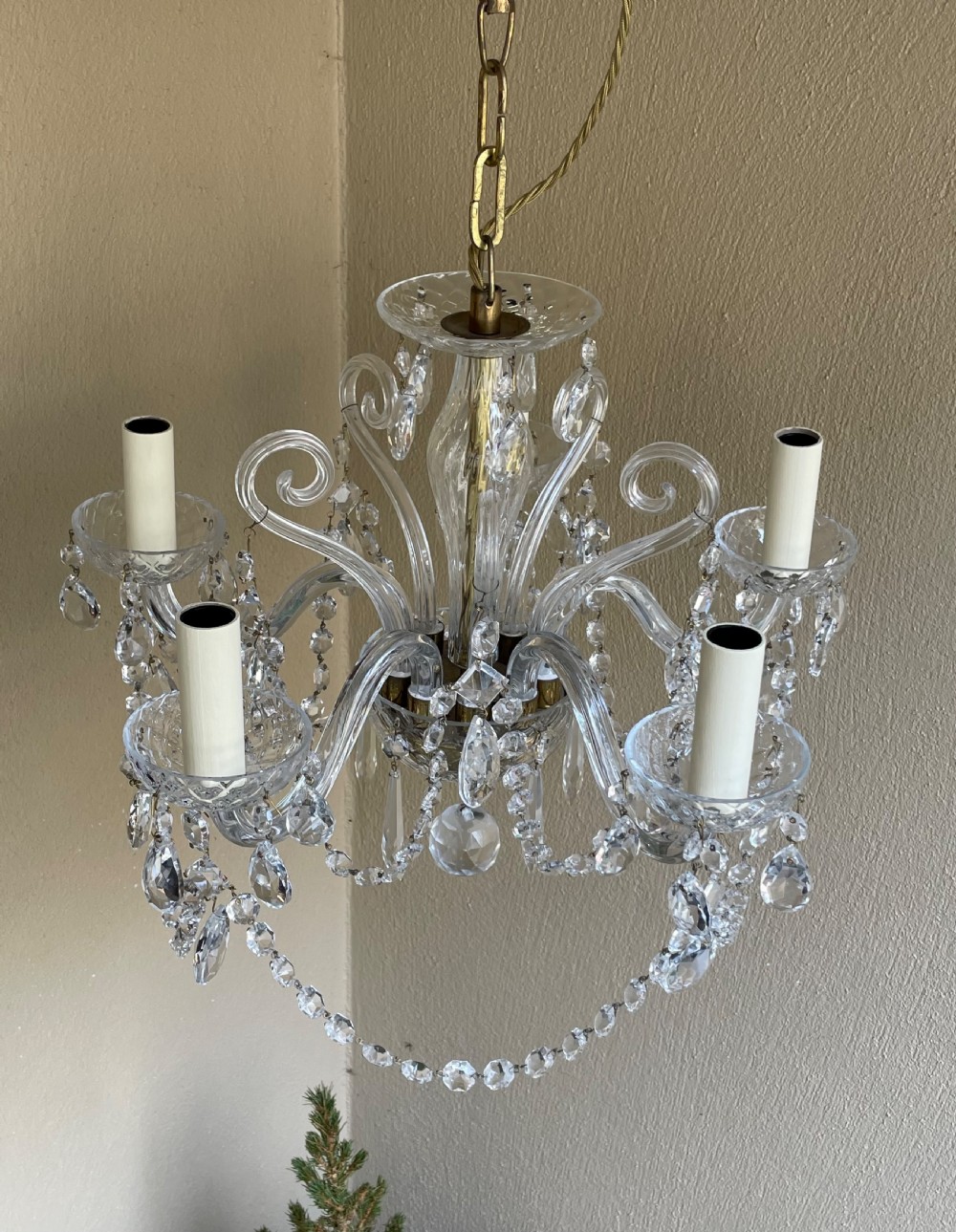 Pretty Five Light Crystal Chandelier View III